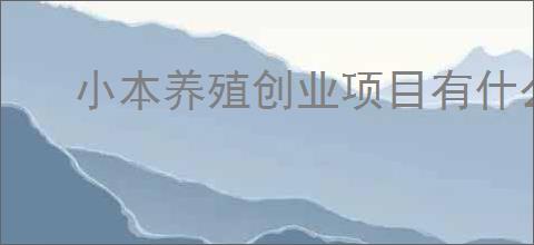 小本养殖创业项目有什么？小本投入养殖项目                </div>
                                <div class=