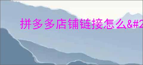 拼多多店铺链接怎么                </div>
                                <div class=