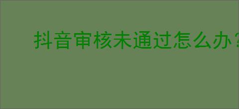 抖音审核未通过怎么办？如何提高审核                </div>
                                <div class=